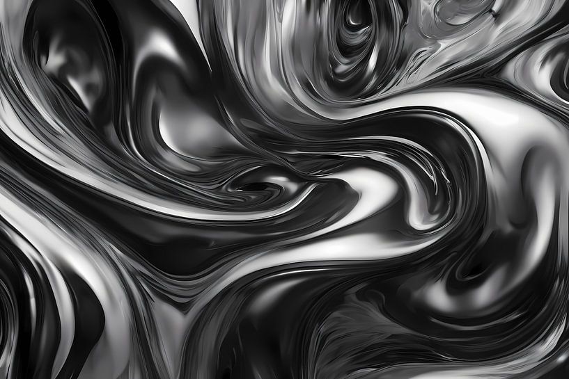 Zwart-witte Abstracte Vloeiende Patronen van Art & Soul Creations