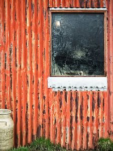 Red wall with window