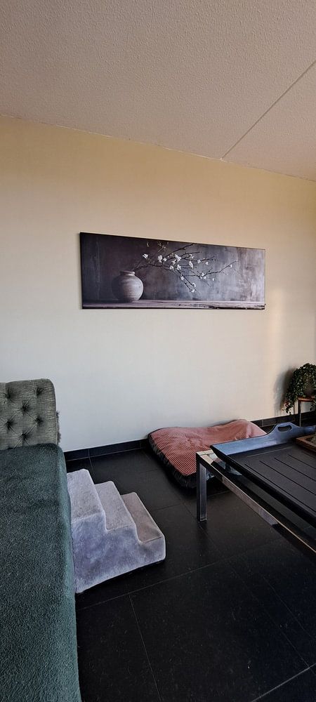 Panorama still life vase and branch with blossom  by Digitale Schilderijen 