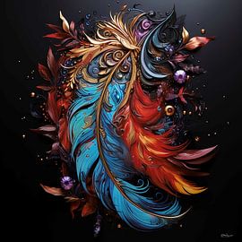 colourful feathers by Gelissen Artworks