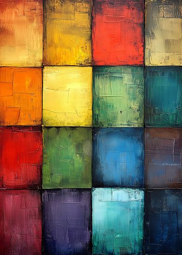 Abstractie modern schilderij vormen en kleuren