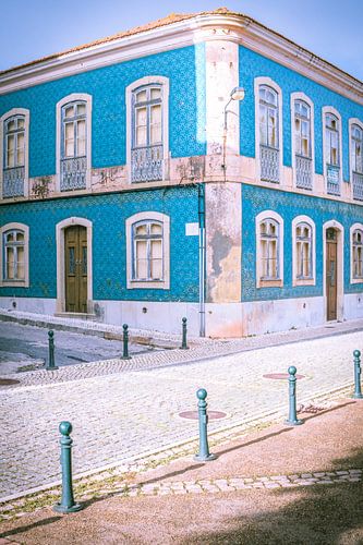 Blue house in Silves, Portugal