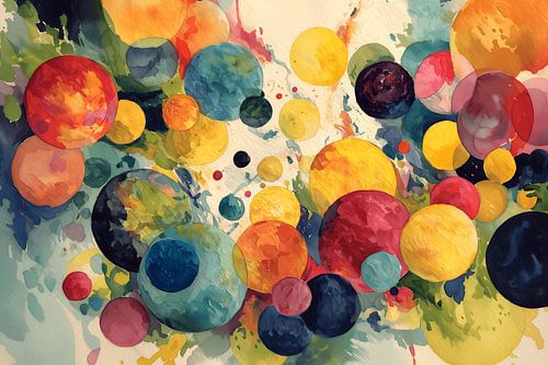 Abstract colour circles in a vibrant composition