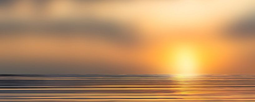 zonsondergang aan zee abstract van Dörte Bannasch
