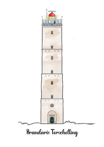Tekening Brandaris Terschelling