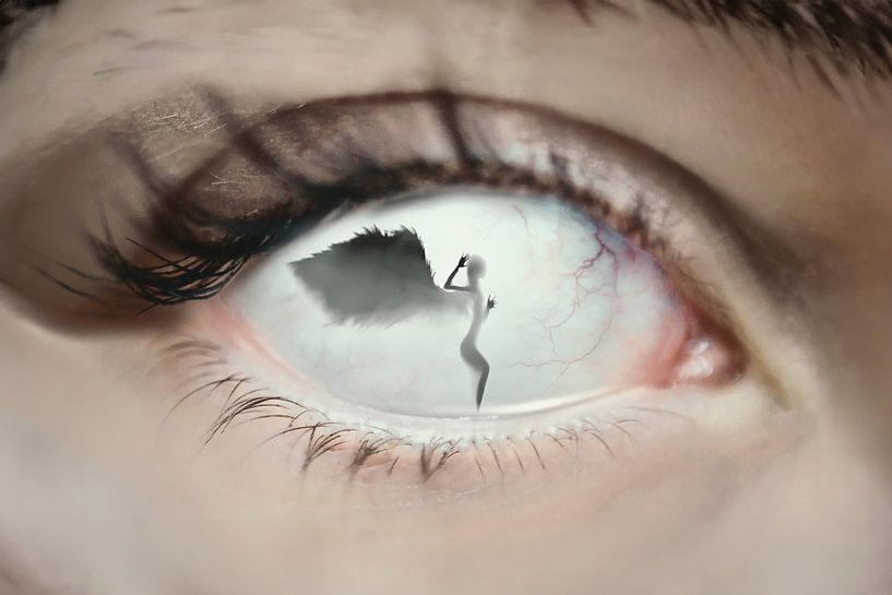 "Intriguing Image Manipulation of Angelic Figure in Viewer's Eye by Elianne van Turennout