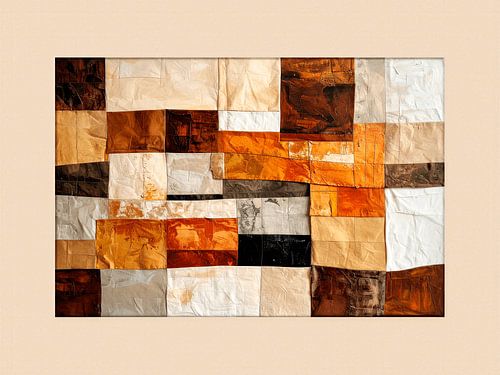 Vintage-Patchwork in warmen Kupfer- und Erdtönen