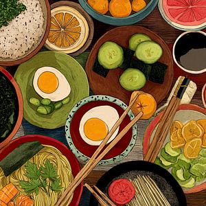 Farben der asiatischen Küche