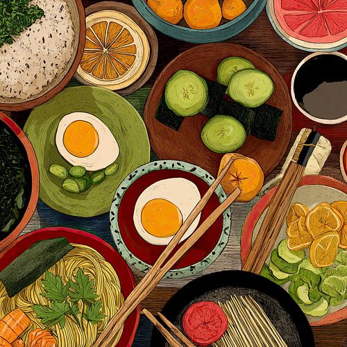 Kleuren van de Aziatische keuken