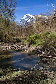 The Van Brienenoord bridge seen from the island of Brienenoord by Peter de Kievith Fotografie