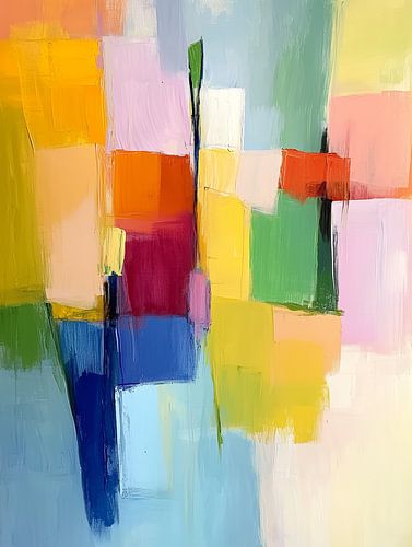 Zachte kleurblokken in pasteltinten