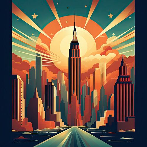 Art Deco New York Poster Print