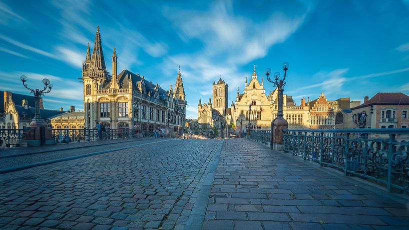 Sint-Michielsbrug op het gouden uur van Friedhelm Peters