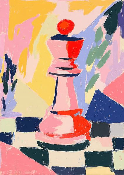 Expressieve schaakkoningin van Niklas Maximilian