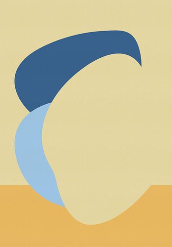 Ronde vormen in lichtblauw en botergeel