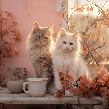 Twee schattige kittens van Karina Brouwer