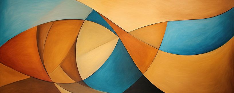 Interieur Terracotta van Abstract Schilderij