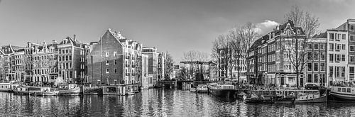 Oude schans Amsterdam centrum, Nederland. Zwart wit