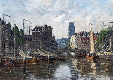 Rotterdam, De Beursbrug, Eugène Boudin, 1876 van Atelier Liesjes