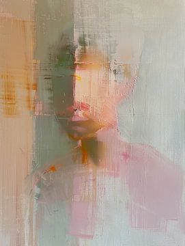 Modern abstract in pastelkleuren van Carla Van Iersel