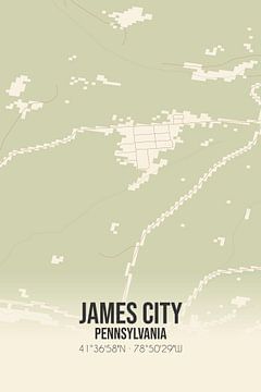 Vintage landkaart van James City (Pennsylvania), USA. van Rezona