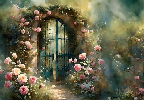 The rose garden in spring