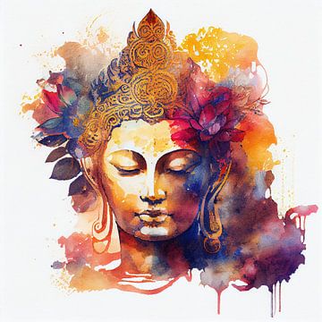 Watercolor Buddha #6