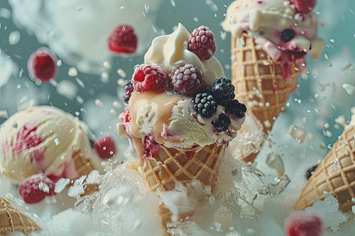 heerlijke ijscreaties in felle kleuren