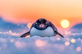 Penguin discovers the Arctic twilight by Poster Art Shop