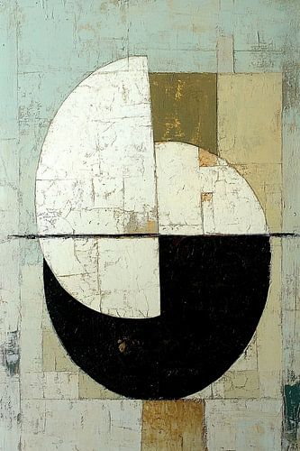 Cercle abstrait | Cercle noir et blanc sur Zen et Plus