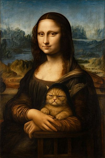 La Gioconda e il Gatto Grumpy von Moonheart Artworks