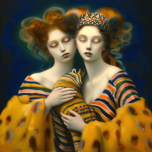 Vrouwen met gebreide kleding