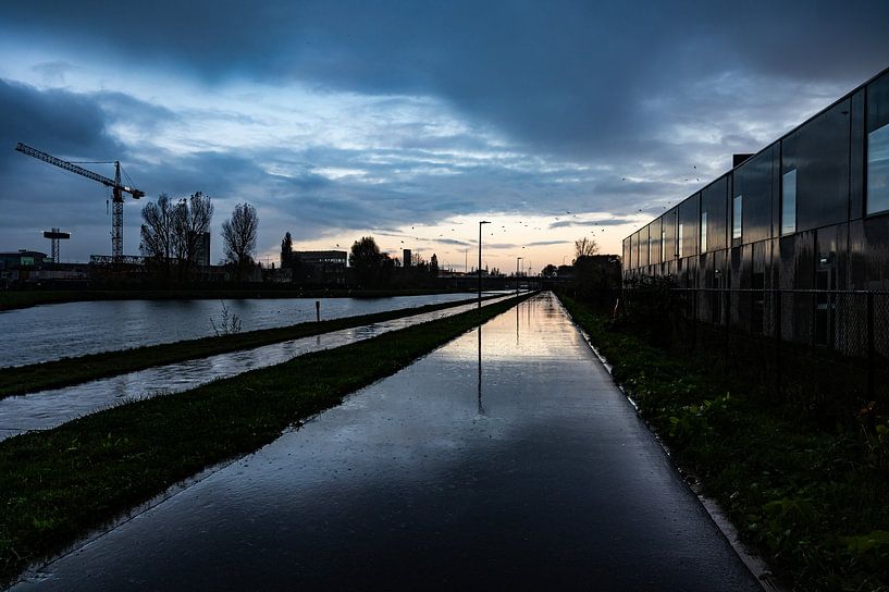 Rainy reflections by the canal by Werner Lerooy