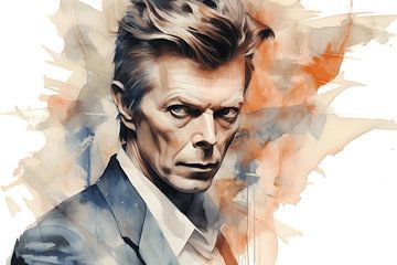 David Bowie Watercolour 2 by WRAVU ( White Raven Unique )