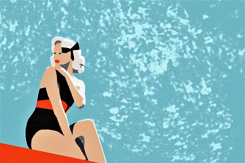 Vintage Pop-Art-Stil Pin-up-Porträt