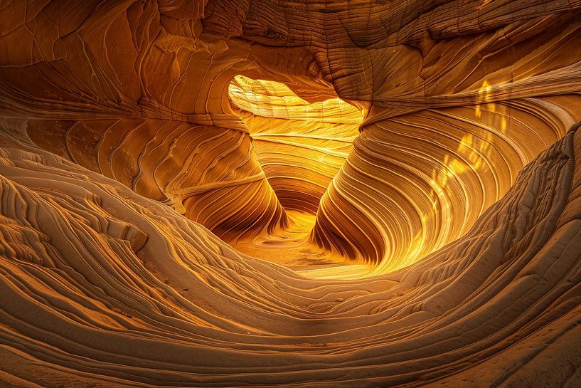 Glinsterende gouden zandwerelden van fernlichtsicht