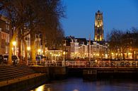 Weerdsluis, Oudegracht en Domtoren in Utrecht van Donker Utrecht thumbnail
