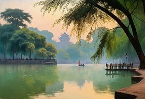 Paysage du lac Hoàn Kiếm