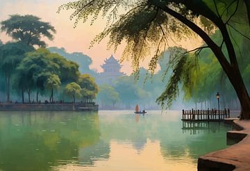 Hoàn Kiếm Lake Landscape by MIROKKU