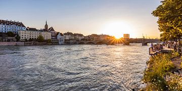 Basel in Switzerland at sunset by Werner Dieterich