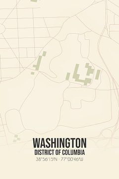 Vintage map of Washington (District of Columbia), USA. by Rezona