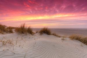 Coucher de soleil dans les dunes de Texel
