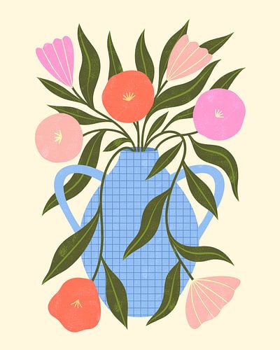 Golvende bloemen in vaas