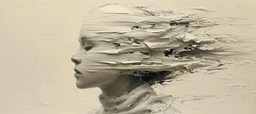 Vrouw Beige Abstract | Ethereal Whispers van Kunst Kriebels