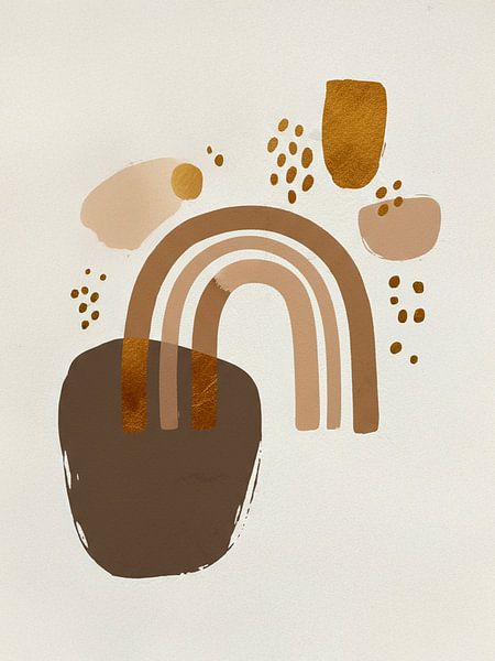 Organisch, minimalistisch schilderij in aarde tinten van Studio Pieternel