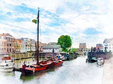 Port de Gorinchem, Hollande-Méridionale, Pays-Bas sur Danny de Klerk