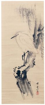 Kawanabe Kyōsai - Witte reiger en wilgenboom van Peter Balan