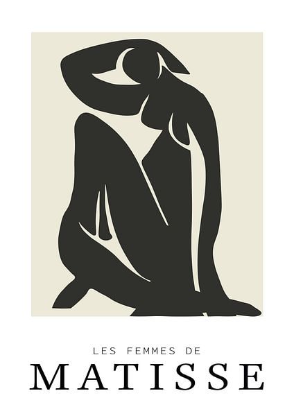 Matisse Paper Cut Out, Minimal art, black and white art by Hella Maas