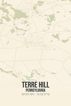 Carte ancienne de Terre Hill (Pennsylvanie), USA. sur Rezona