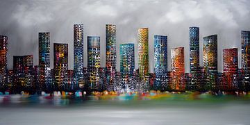 Skyline Stadt von Gena Theheartofart